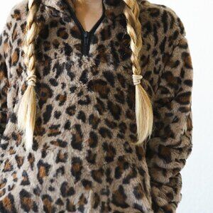 Fuzzy Leopard Pullover